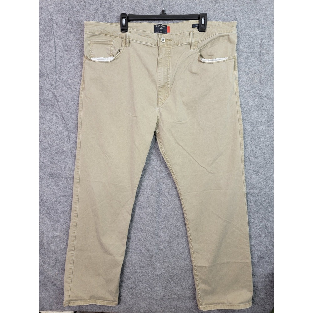 Dockers All Seasons Tech Mens 42x32 Brown Straight Leg Jeans Tan